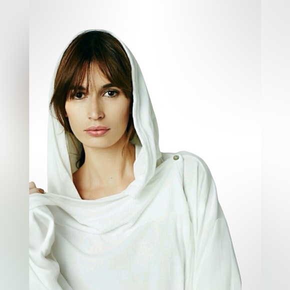 Free People Bond Cardigan Oversized Drape Wrap  Hooded Sweater | Gray | Size M - Picture 3 of 16